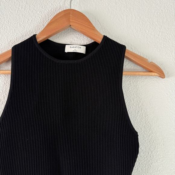 Aritzia Babaton Tank Top Womens XS sculpt knit ribbed neutral minimalist baddie - Picture 3 of 6